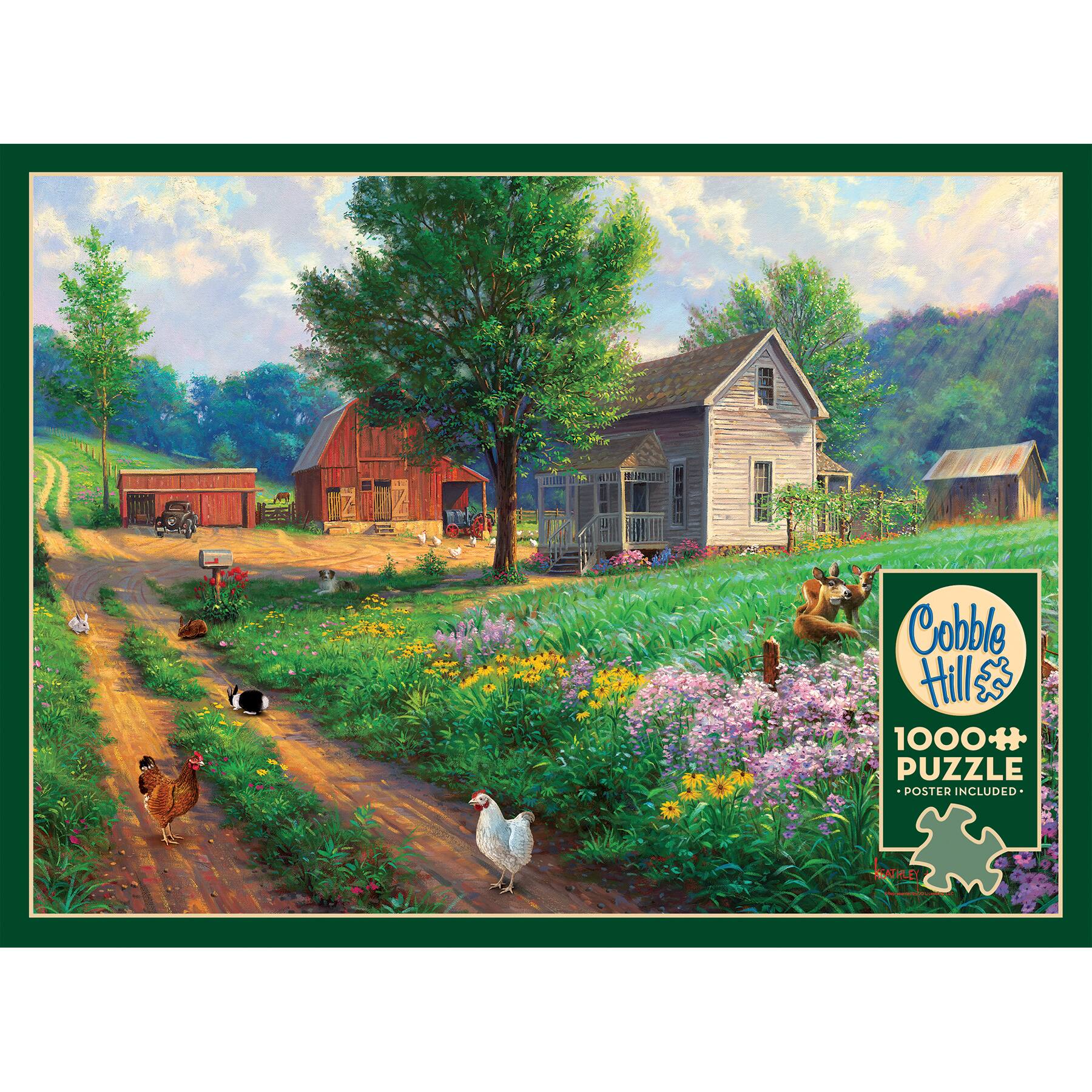 The text on the image reads "Cobble Hill 1000+ Puzzle Poster Included."
