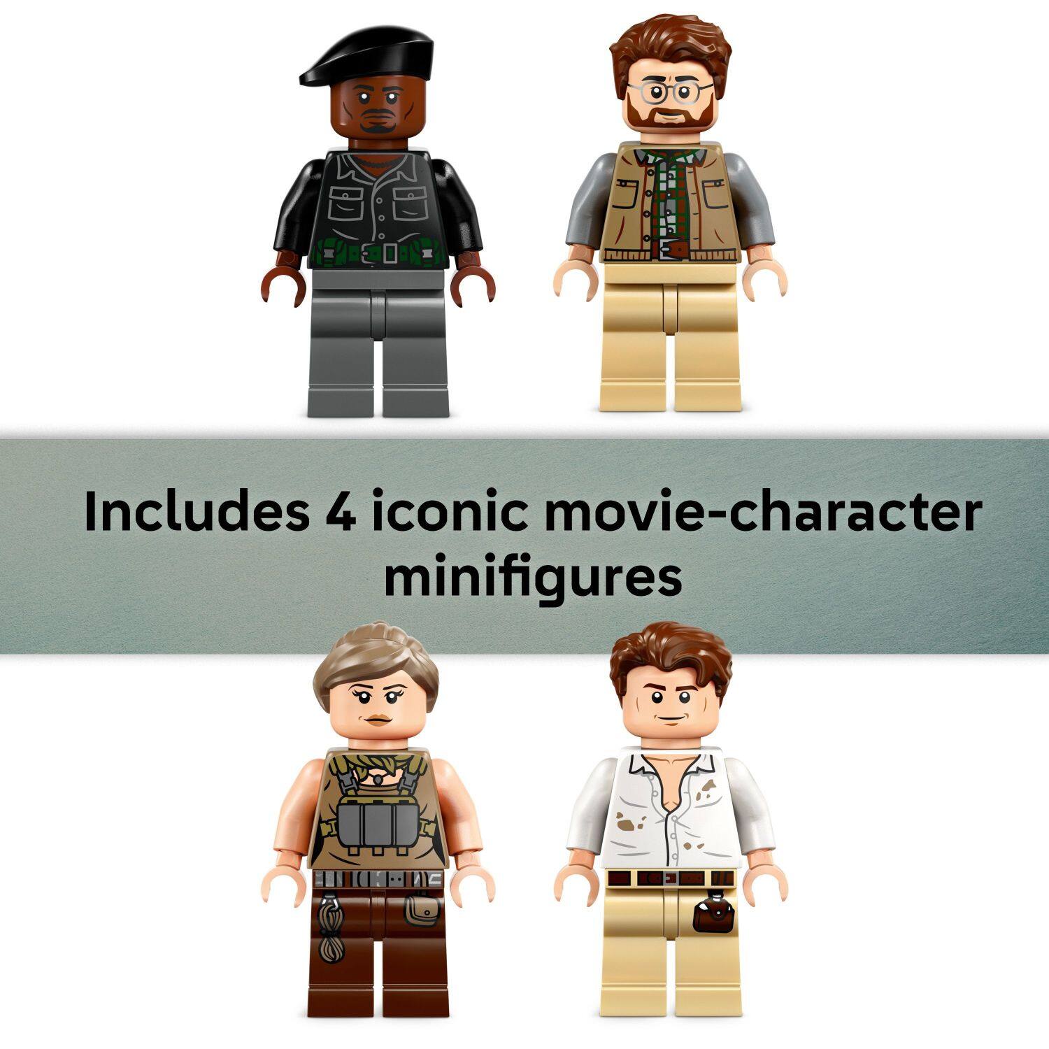 Includes 4 iconic movie-character minifigures