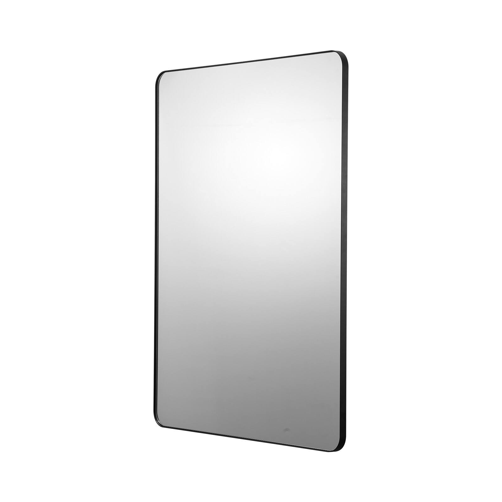 Alt View 5. VEVOR - Wall Mounted Makeup Mirror, 0.15" Thick, 36" x 48" Mirror with Aluminium Alloy Frame & Explosion-Proof Film - Black.