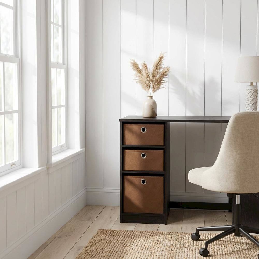 Angle. BisonOffice - Modern Espresso Computer Desk with Spacious Surface and Sturdy Build - Espresso.