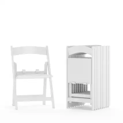 Front. Emma + Oliver - 10 Pack Kids Resin Folding Event Party Chair with Vinyl Padded Seat - White.