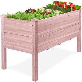 Best Choice Products - 48" x 24" x 30" Raised Garden Bed, Extra Deep 16" Depth, Elevated Wood Planter Stand - Pink