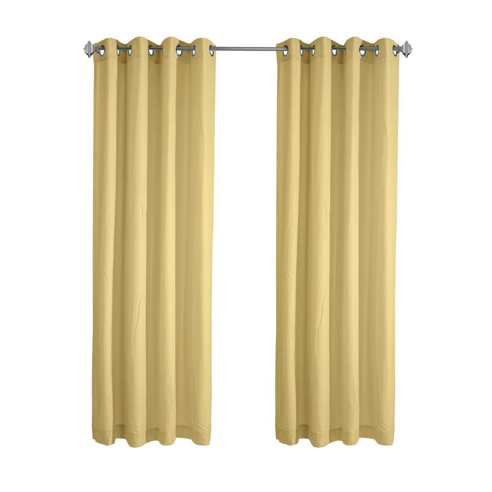 Angle. Commonwealth Home Fashions - Habitat Harmony Light Filtering Crinkled Texture on Supple Drapeable Grommet Curtain Panel 52" x 63" Yellow - Yellow.