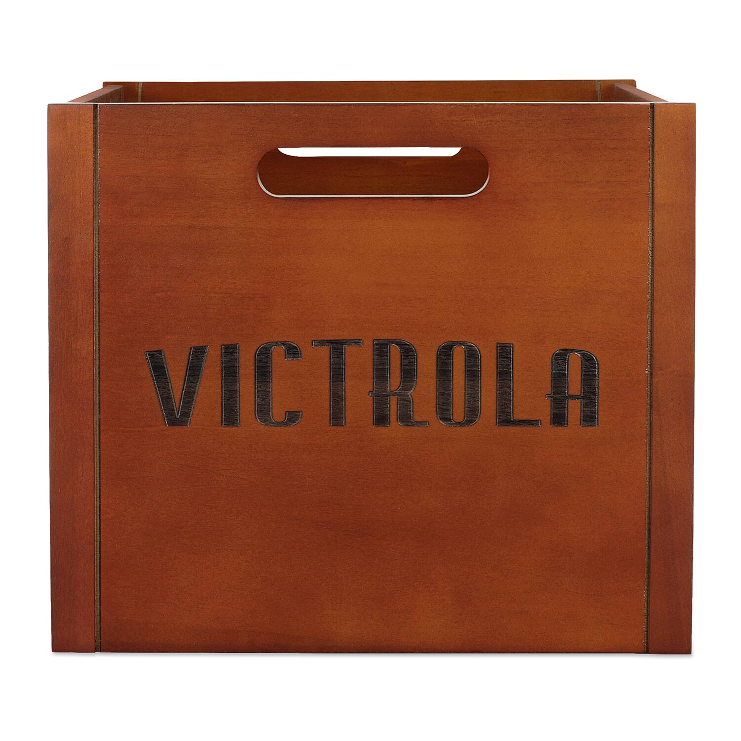Alt View 3. Victrola - Wooden Vinyl Record Crate - Mahogany.