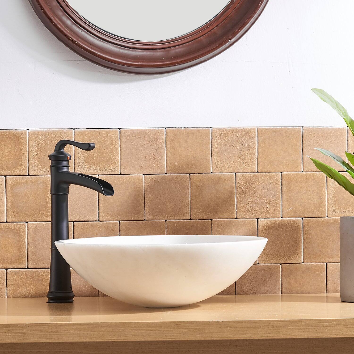 Alt View 1. Boyel Living - Waterfall Single Handle Single Hole Vessel Bathroom Faucet with Pop-up Drain in Matte Black - Matte Black.