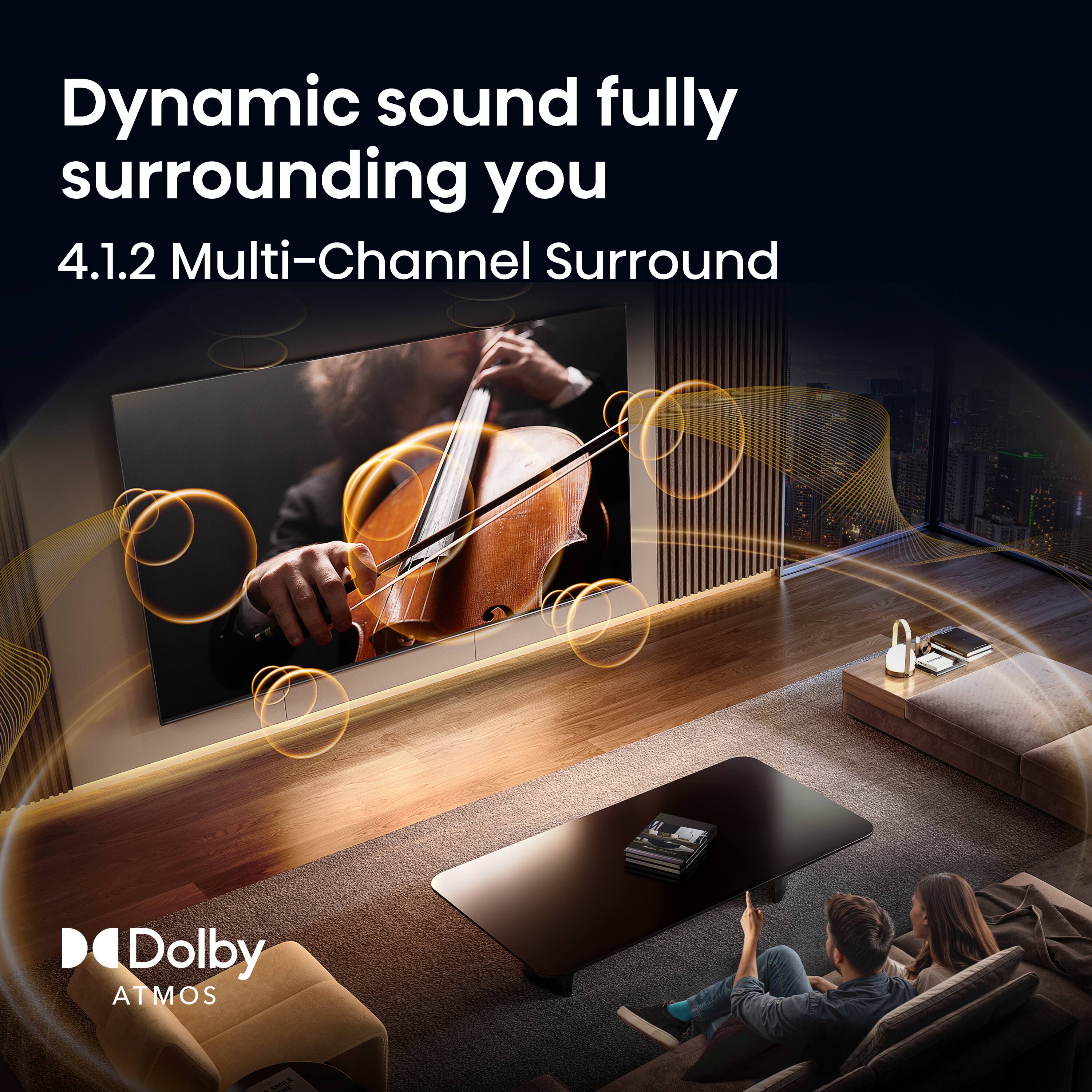 Dynamic sound fully surrounding you  
4.1.2 Multi-Channel Surround  
Dolby Atmos