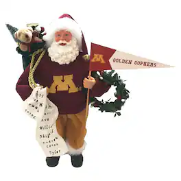 Santa's Workshop - Minnesota Golden Gophers 12" Proud Santa - Maroon