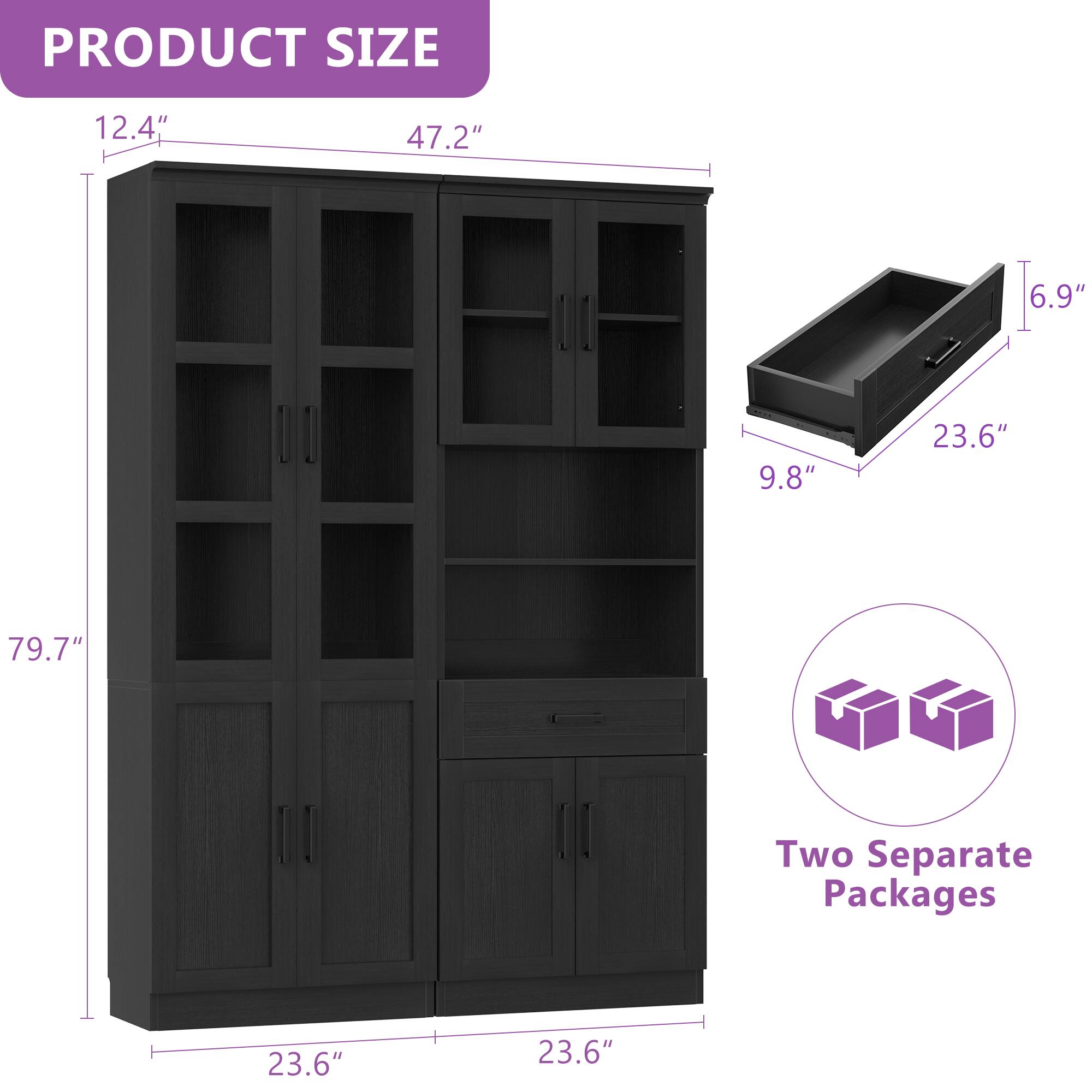 PRODUCT SIZE

12.4" 47.2" 6.9" 9.8" 23.6" 79.7"

Two Separate Packages

23.6" 23.6"