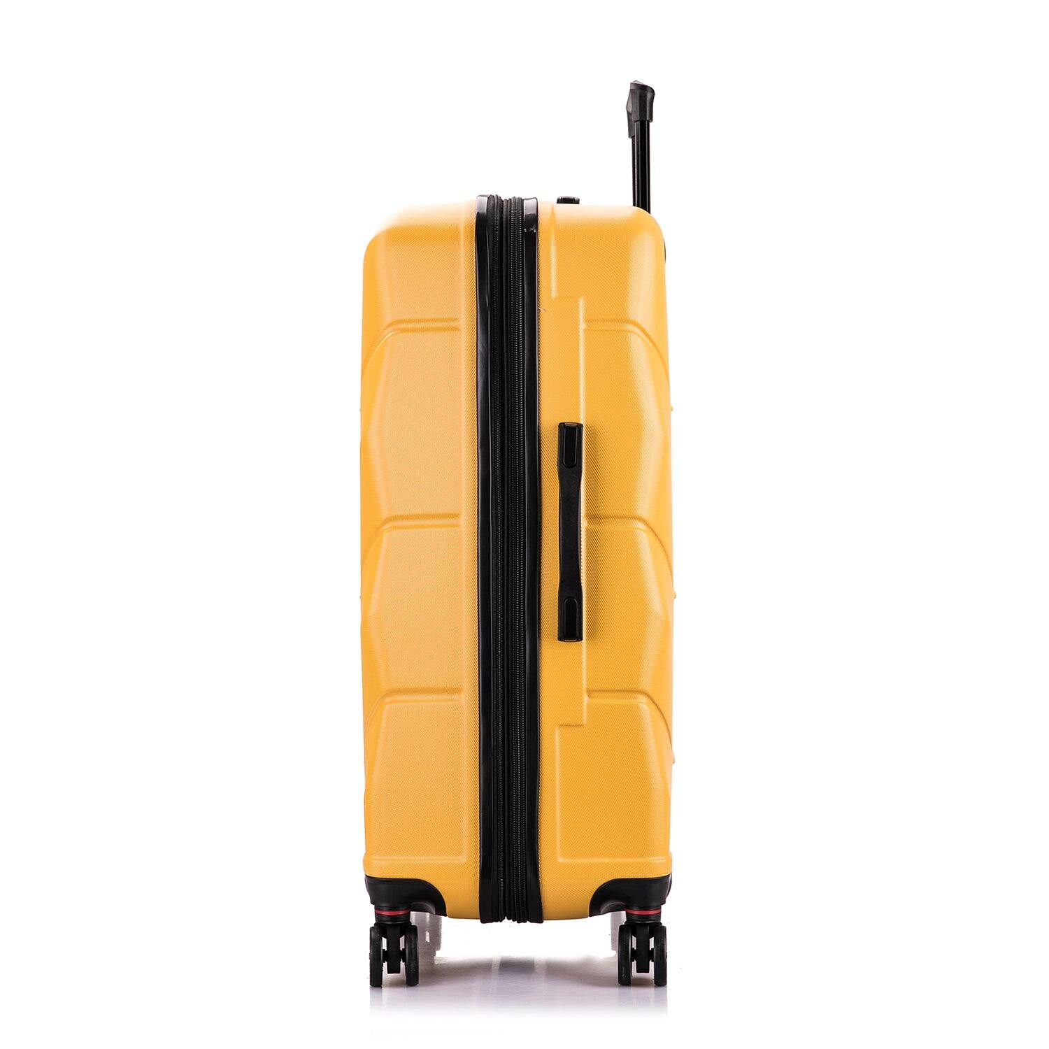 Alt View 1. DUKAP - Zonix Lightweight Hardside 3 Piece Luggage Set 20"/26"/30" - MUSTARD.