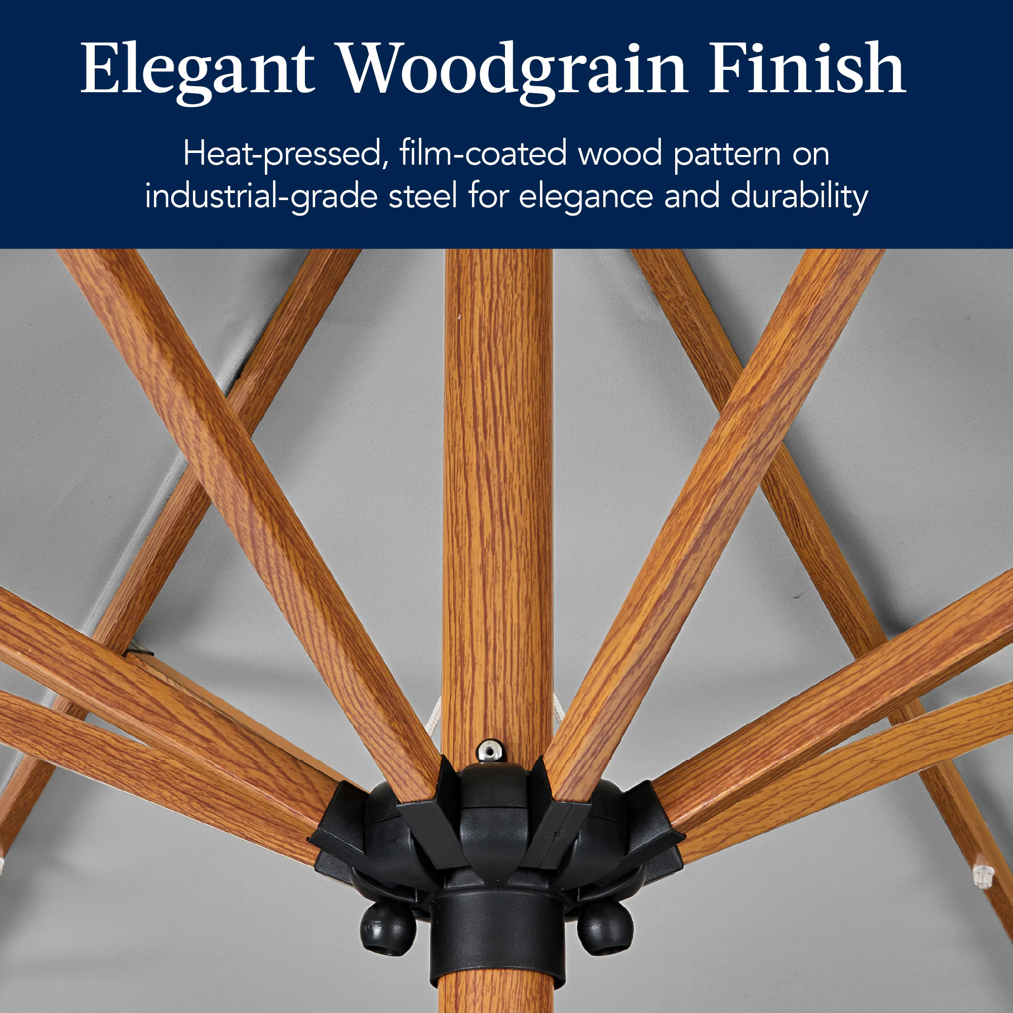 Elegant Woodgrain Finish

Heat-pressed, film-coated wood pattern on industrial-grade steel for elegance and durability.