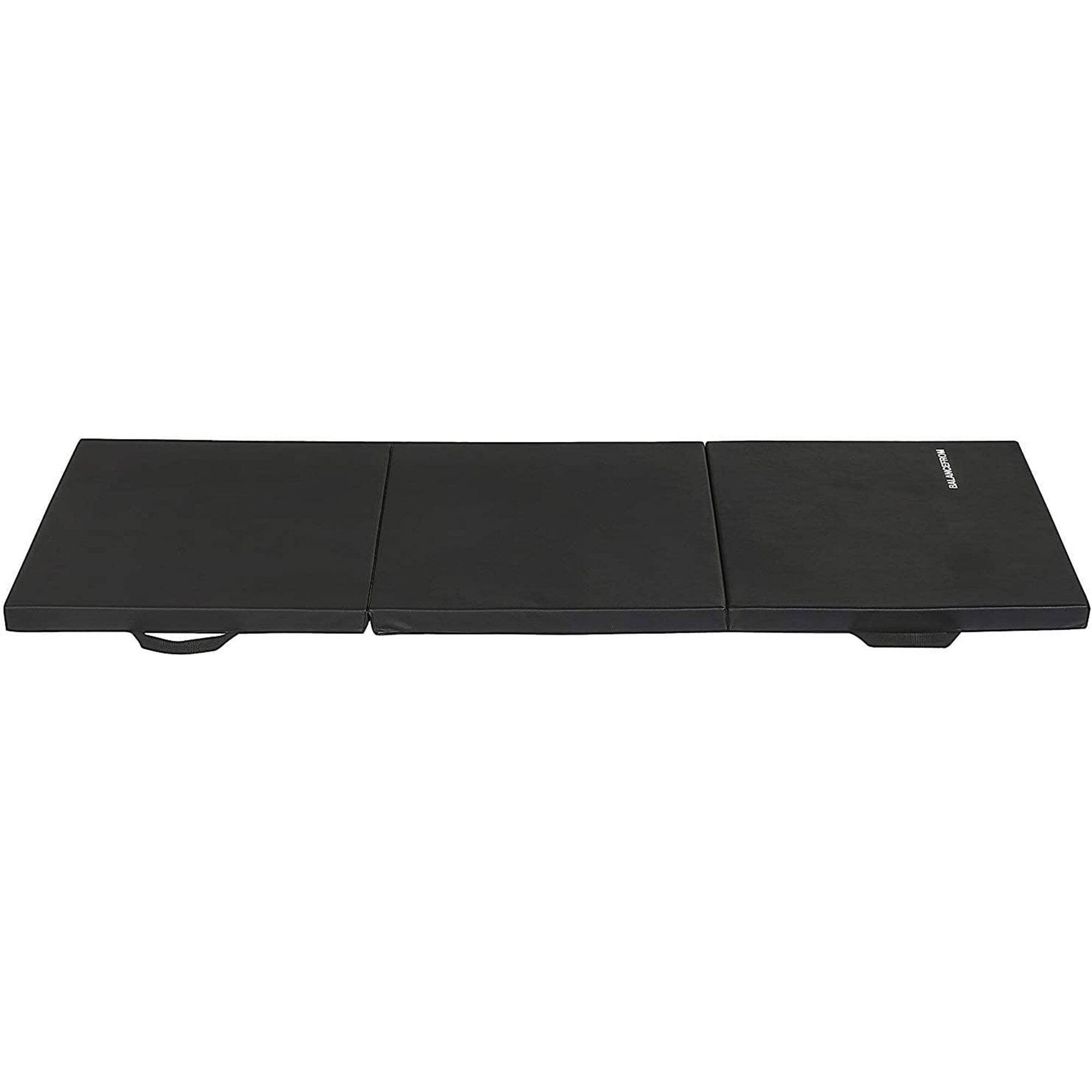 Alt View 7. BalanceFrom Fitness - BalanceFrom Fitness GoGym 6x2ft Folding 3 Panel Exercise Mat with Handles, Black - Black.