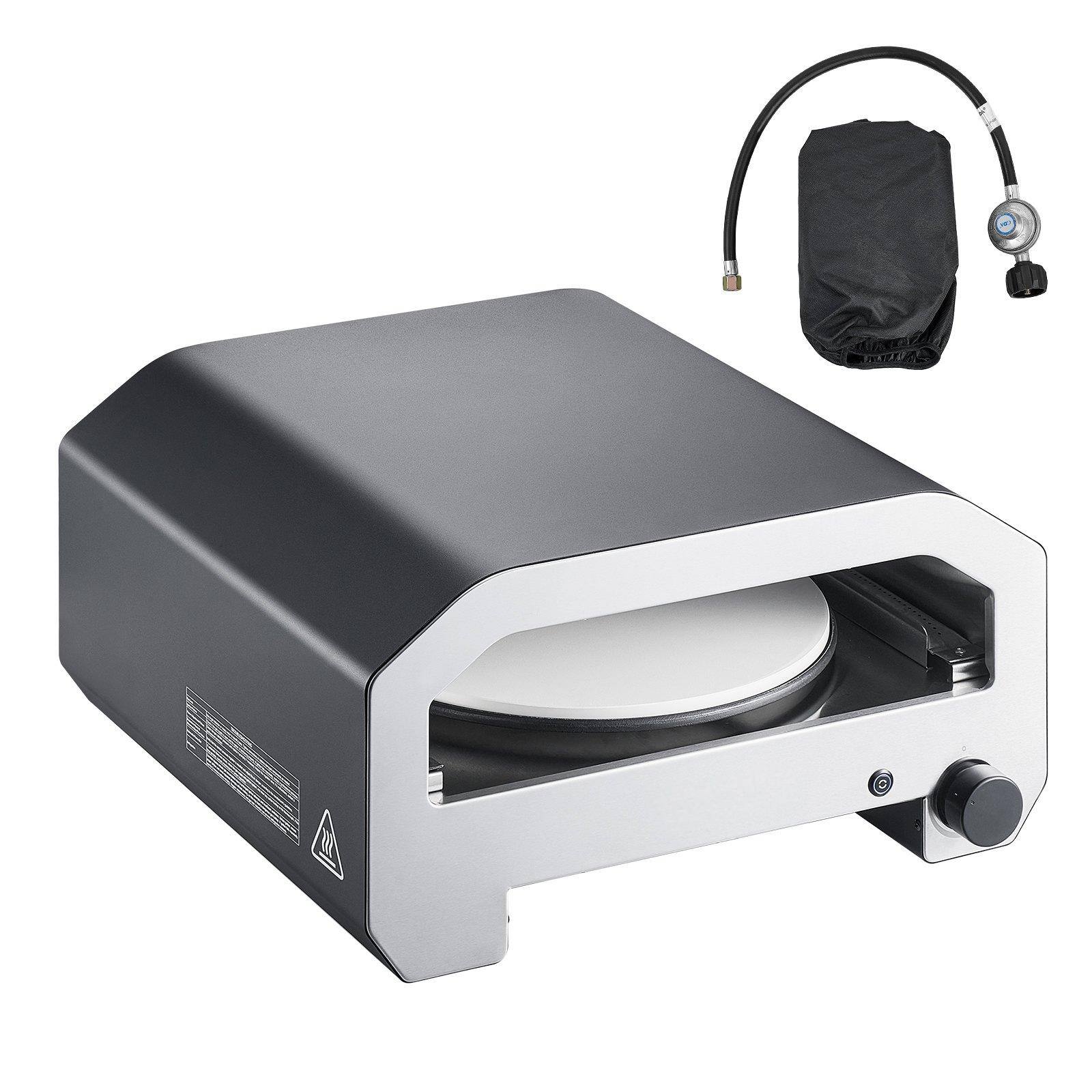 Alt View 8. Glintex - 16in Pizza Oven Outdoor Gas Maker, Electric Rotation, Thick Stone, Carry Bag for Patio - Black.