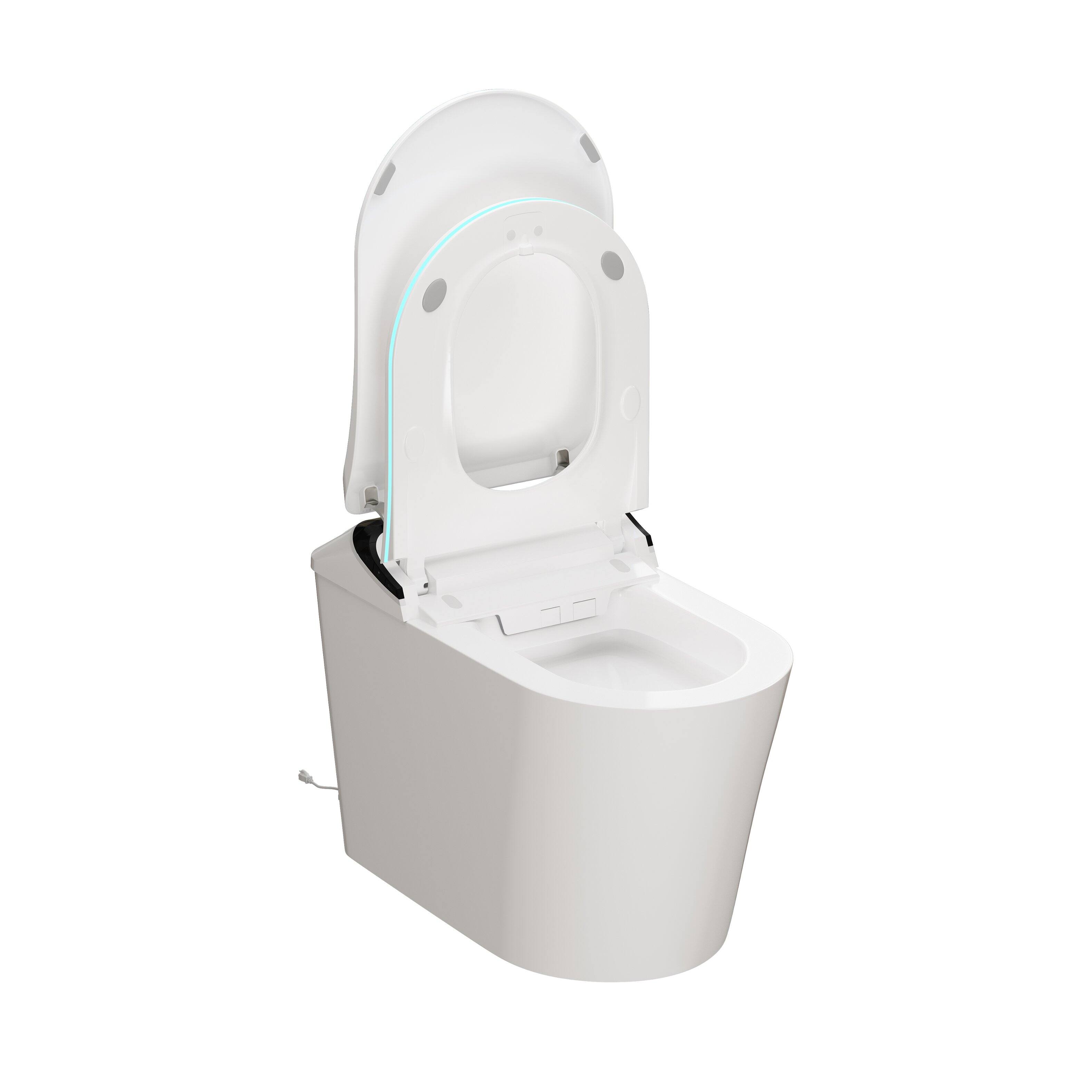Alt View 1. TOTTE - Smart Bidet Toilet, Auto Open/Close Lid, Heated Seat, Warm Air Dryer, Aromatherapy & UV Sterilization - White.