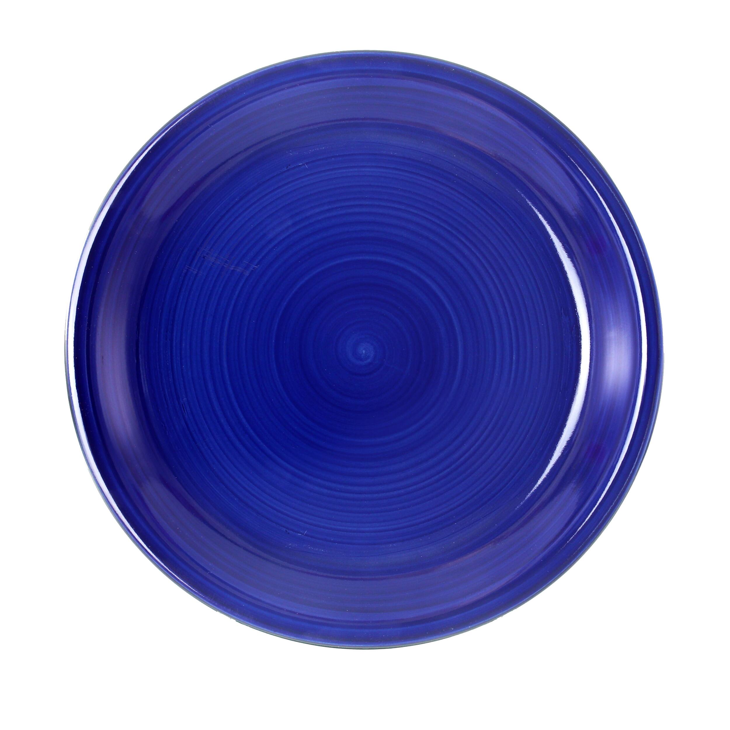 Alt View 3. Gibson - Gibson Home Color Vibes 12 Piece Handpainted Stoneware Dinnerware Set - Assorted; Blue, Red, Green, Yellow.