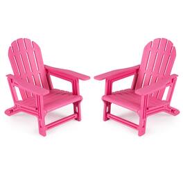 Costway - 2PCS Adirondack Chair in HDPE with Ergonomic Design, Suitable for Porch, Deck - Pink