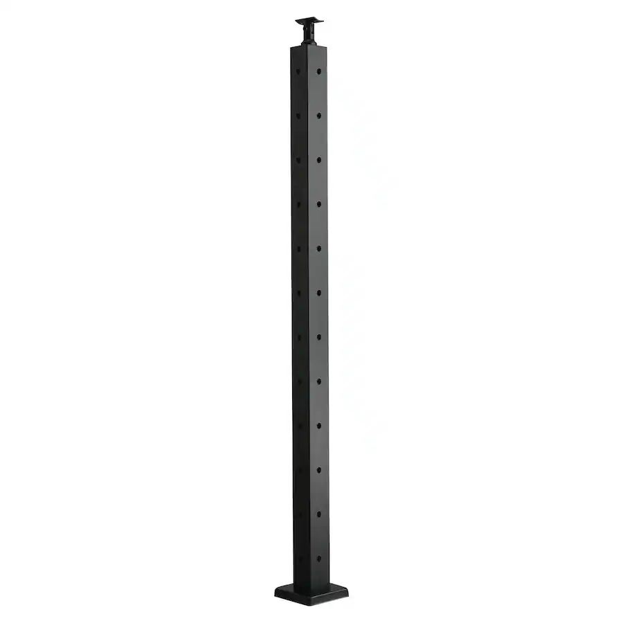 L Shape Post Railing VEVOR Cable Railing Post, 42x2x2 Inch Corner Railing Post, with L ...