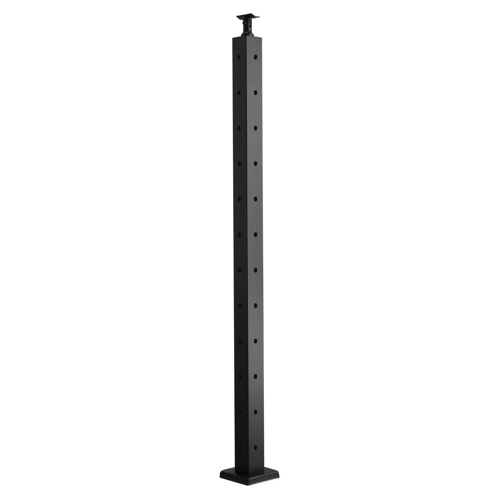 Alt View 5. VEVOR - Cable Railing Post, 42x2x2 Inch Corner Railing Post, with L-Shaped Pre-Drilled Holes, Stainless Steel Cable Rail Post - Black.