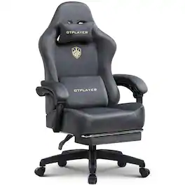 GTPlayer - Big and Tall Gaming Chair High Back Ergonomic Computer Chair for Office Gaming - Gray