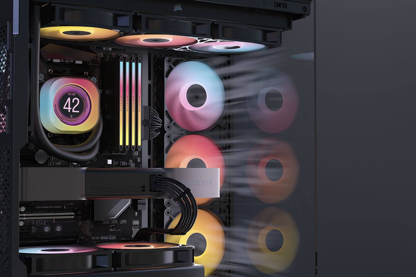 The text on the image reads: "A DEC ON US 42 SOMINATOR TOSTENNOR BORINETOS SOMINATOR ORCE RTX SAMING PRO CARRUN MS5DD ARRA." This text is a combination of various computer components and terms, but it does not form coherent sentences or phrases.