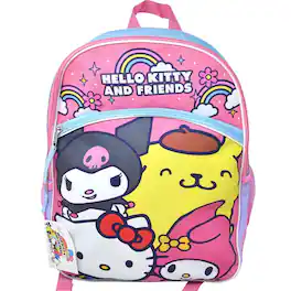 UPD - Hello Kitty and Friends 16" Colorful School Backpack with front and side Pockets - Multicolored