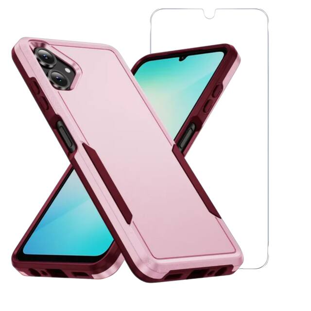 Front. Entronix - Entronix Dual-Layer Phone Case and Screen Protector Bundle for Samsung Galaxy A06 - Pink.