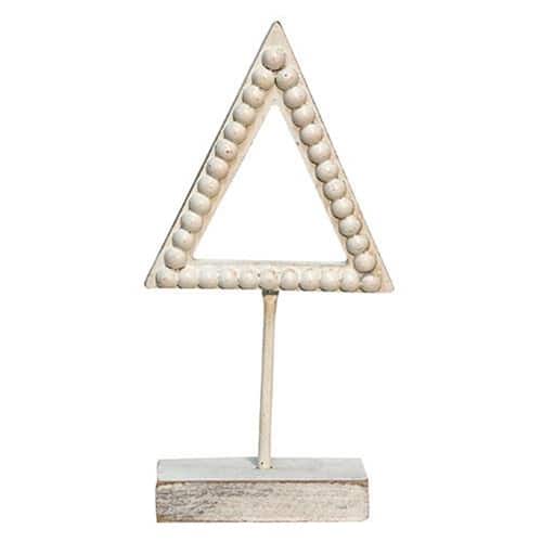 BreeBe - *Shabby Chic Beaded Christmas Tree on Base 10" - White