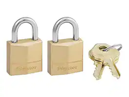 Master Lock - Key Padlock, 2/Pack (120T) - Brass