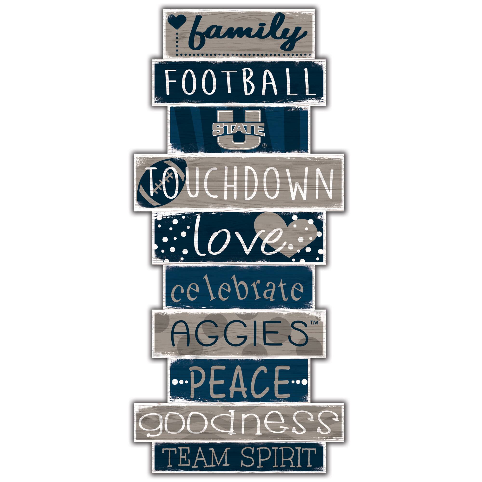 Utah State Aggies 5'' x 24'' Celebrations Stack Sign