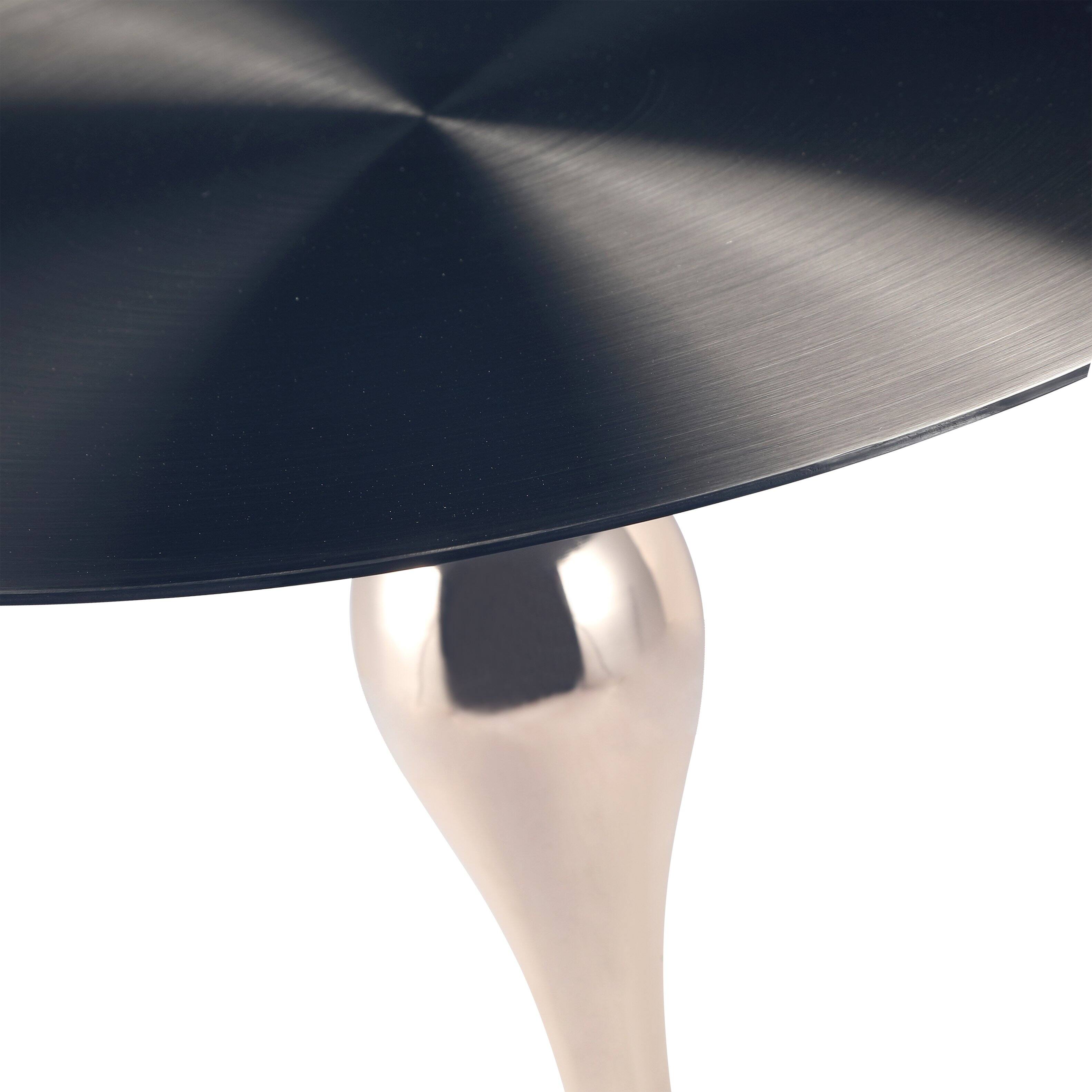 Alt View 7. LeisureMod - Savoy Black Circular Top End Table with Powder Coated Finish for Living Room/Offices - Stone Black.