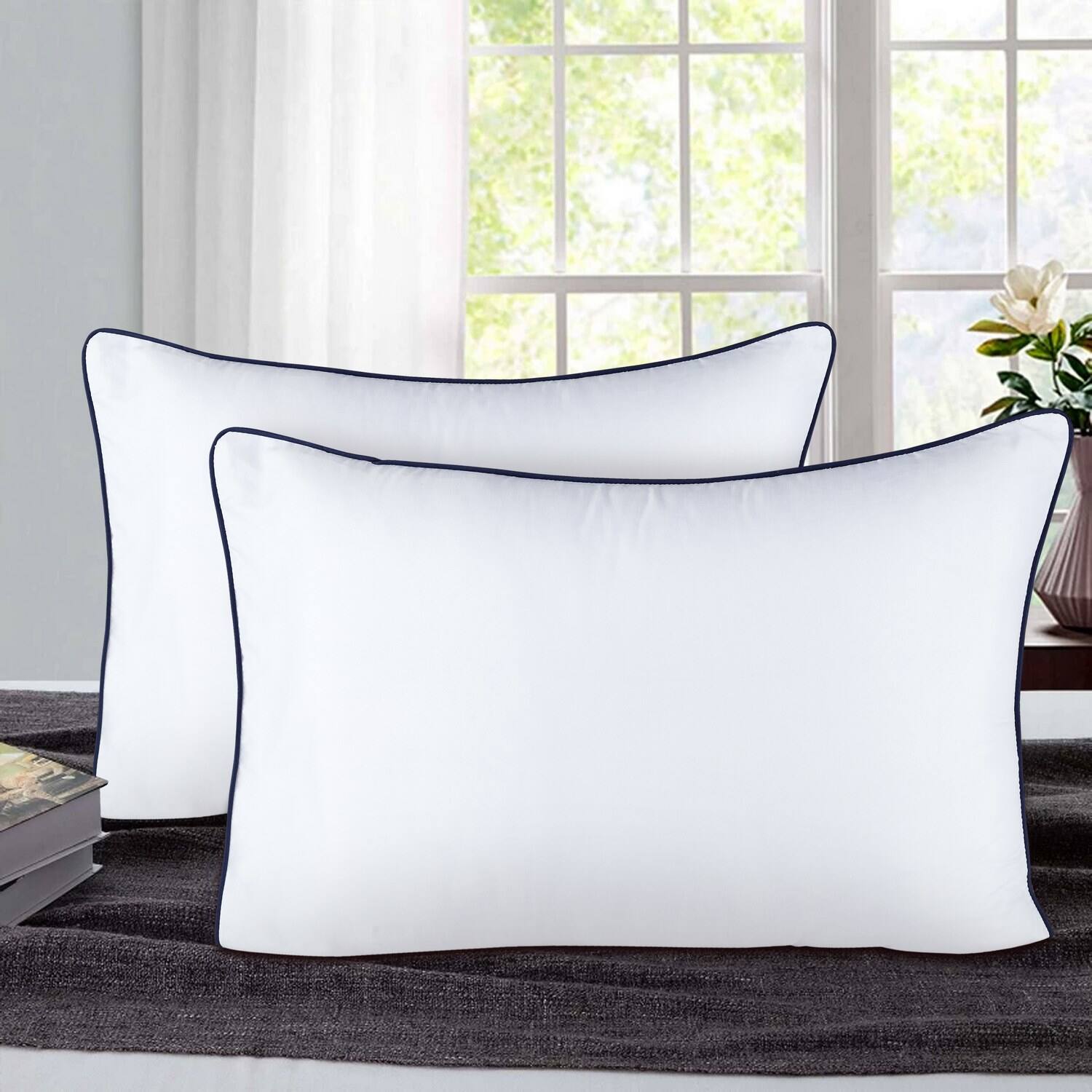 Front. Dan River - Dan River 2 Pack Down Alternative Pillow Set (White) - Standard.
