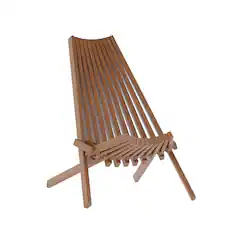 Front. Emma + Oliver - Acacia Wood Low Profile Lounge Folding Chair for Indoor/Outdoor - Brown.