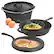Front. MegaChef - MegaChef Pre-Seasoned Cast Iron 5-Piece Kitchen Cookware Set, Pots and Pans - Black.