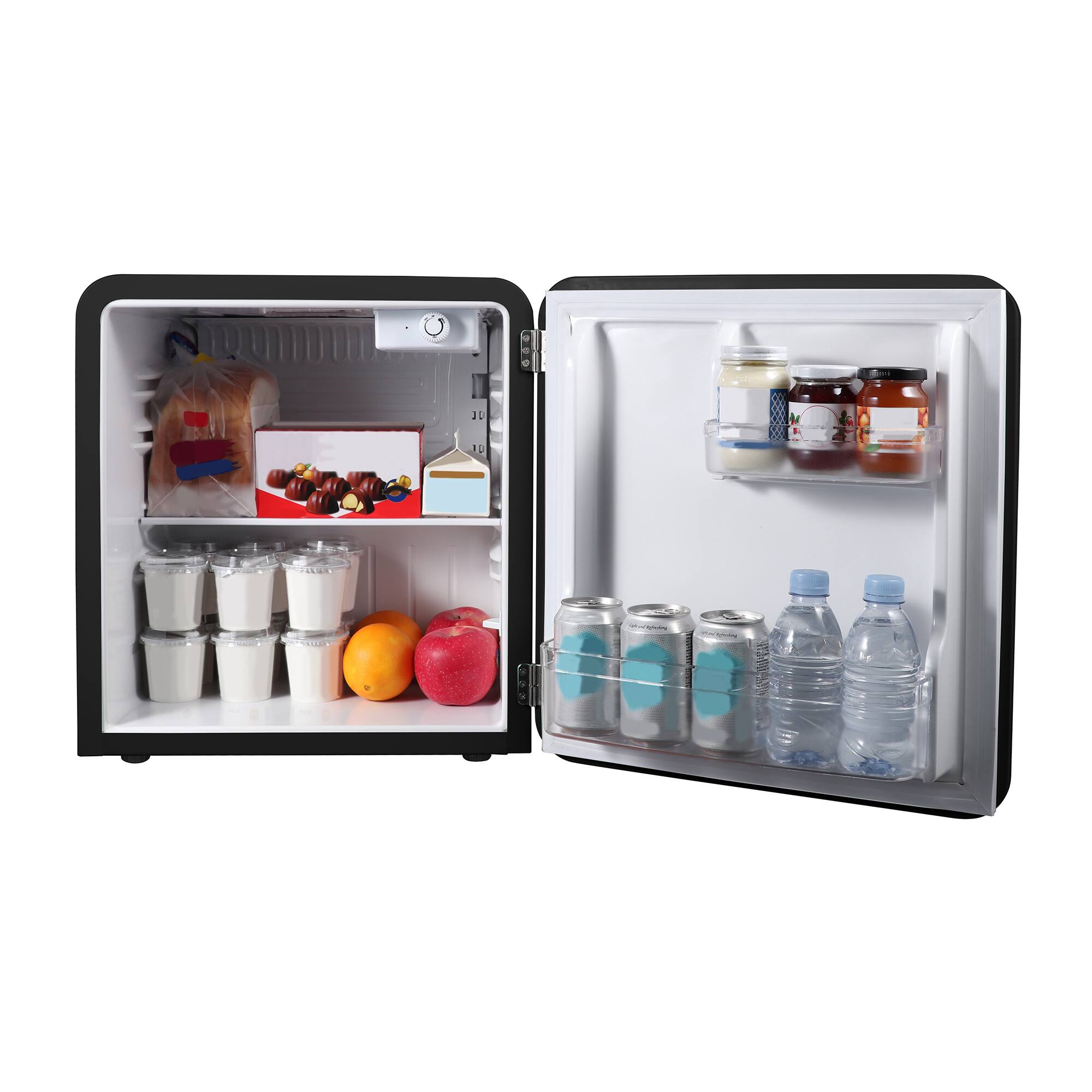Alt View 1. Magic Chef - 17.5 in. 1.6 cu. ft. Retro Mini Refrigerator in Black, Without Freezer - Black.