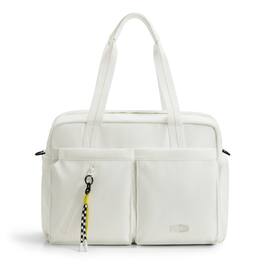 Bagsmart - Moss 30L Weekender Duffle Bag, Water-Resistant Overnight Bag with 15.6" Laptop Compartment for Travel & Commute - Dew White