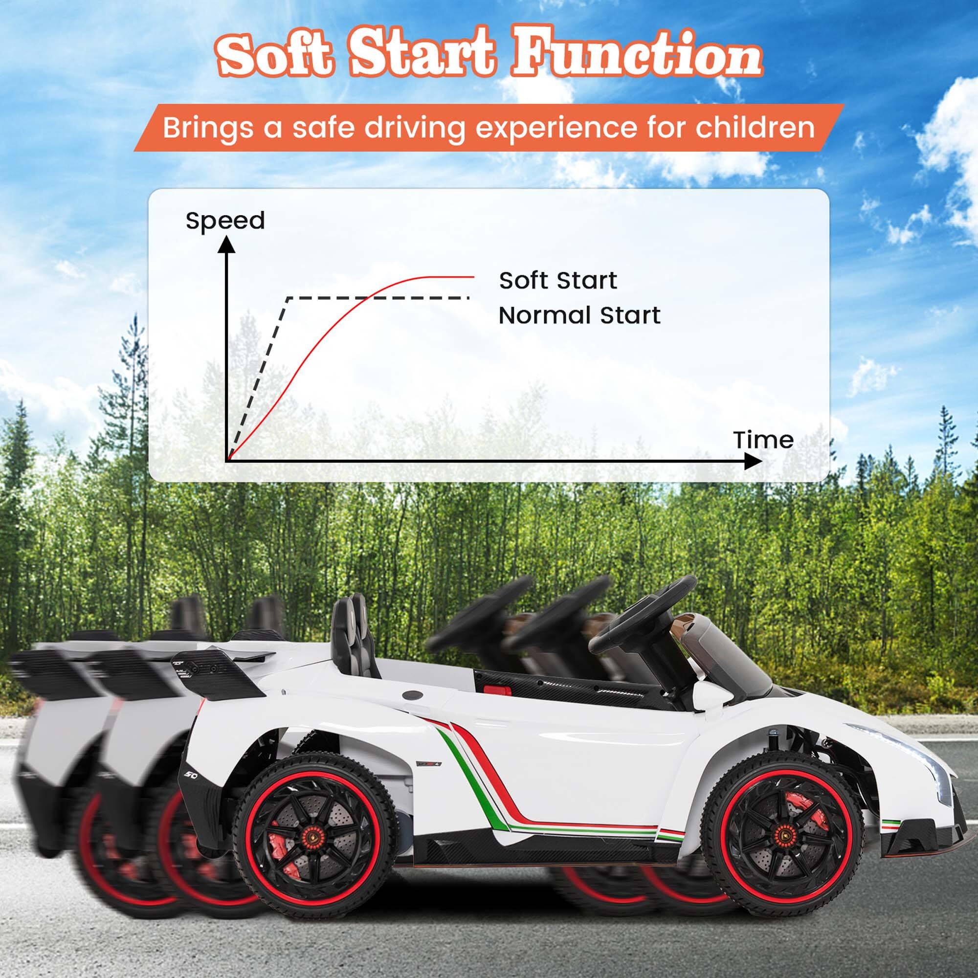 Soft Start Function  
Brings a safe driving experience for children  

Speed  
Soft Start  
Normal Start  
Time