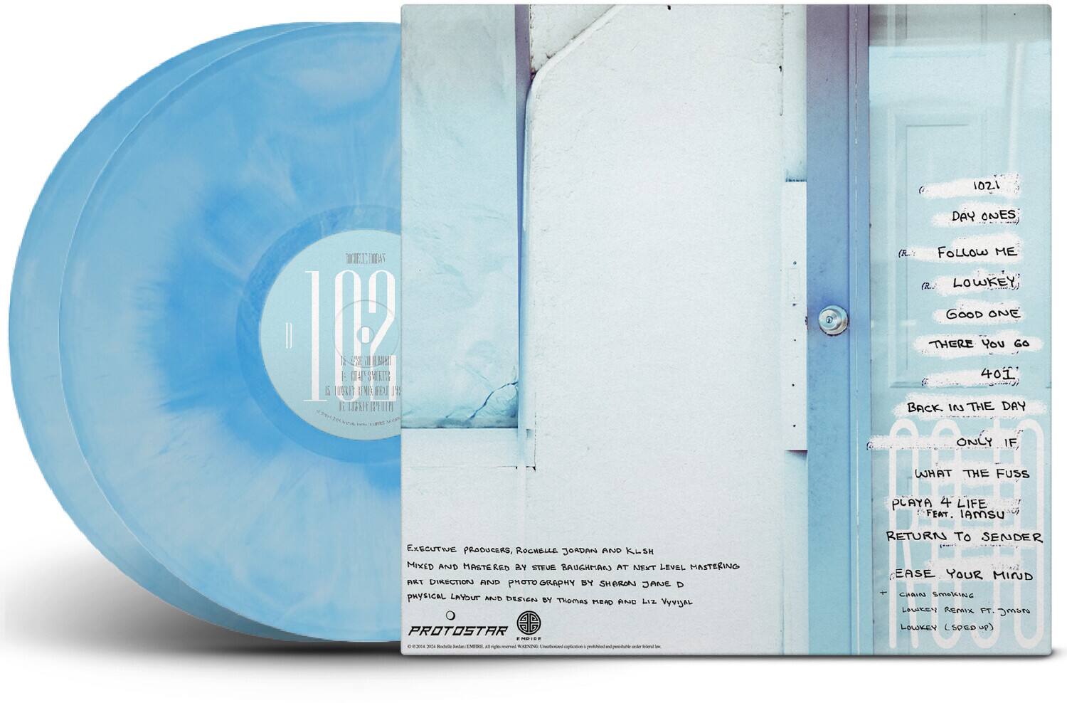 1021  
HELT TA  
5 TAR 282 F BEM PSMET  
IL  
LIF HN DAY ONES  
(R) FOLLOW ME  
(R) LOWKEY  
GOOD ONE THERE YOU GO  
401  
BACK IN THE DAY ONLY IF WHAT THE FUSS  
PLAYA 4 LIFE FEAT. IAMSU  
RETURN TO SENDER  
EASE YOUR MIND  

EXECUTIVE PRODUCERS, ROCHELLE JORDAN AND KLSH  
MIXED AND MASTERED BY STEVE BAUGHMAN AT NEXT LEVEL MASTERING  
ART DIRECTION AND PHOTOGRAPHY BY SHARON JANE D  
PHYSICAL LAYOUT AND DESIGN BY THOMAS HEAD AND LIZ VYVYAL  
PROTOSTAR  

1021  
DAY ONES  
(R) FOLLOW ME  
(R) LOWKEY  
GOOD ONE  
THERE YOU GO  
401  
BACK IN THE DAY  
ONLY IF  
WHAT THE FUSS  
PLAYA 4 LIFE FEAT. IAMSU  
RETURN TO SENDER  
EASE YOUR MIND  
CHAIN SMOKING  
LOWKEY REMIX FT. JMSO  
LOWKEY (SPEED UP)