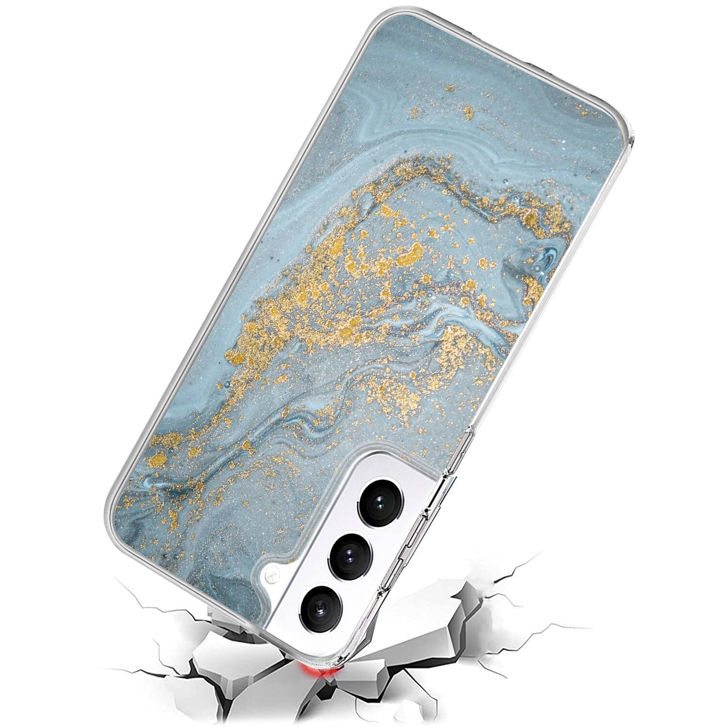 Alt View 15. SaharaCase - Marble Series Case for Samsung Galaxy S22+ 5G - Blue Marble.