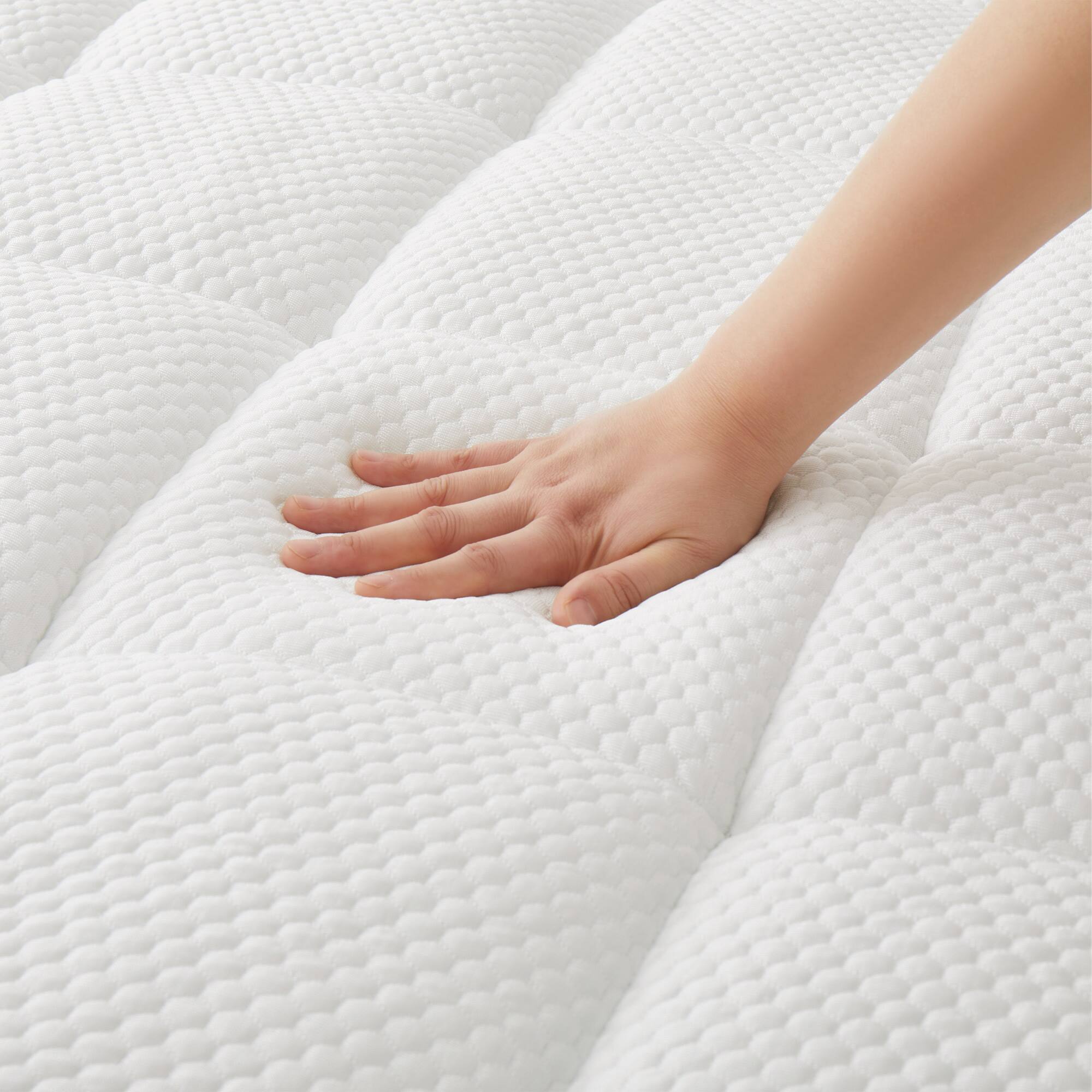 Back. Peace Nest - Peace Nest Cooling Gel Memory Foam Mattress Topper Dual Layer - White.