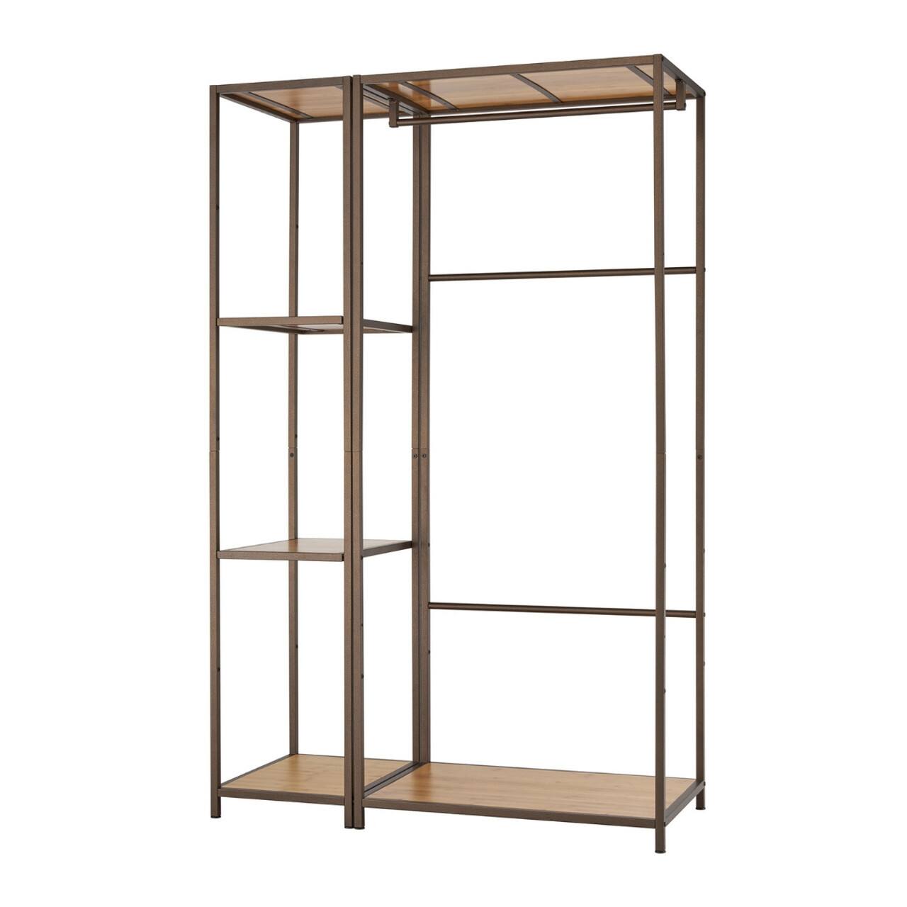 Alt View 11. TRINITY - 45x20x72 Modular Bamboo Closet Organizer 2-Piece Set Bronze Anthracite - Bronze Anthracite®.