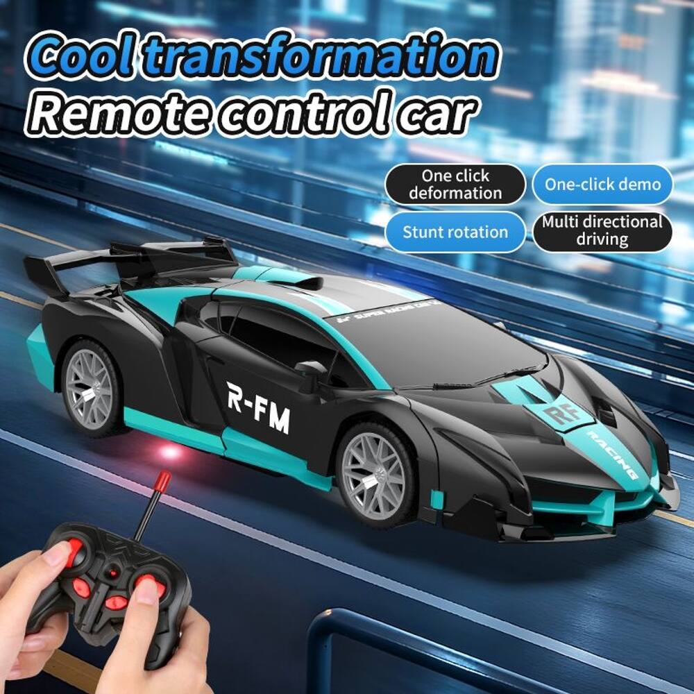 Cool transformation Remote control car  
One click deformation  
One-click demo  
Stunt rotation  
Multi directional driving  
R-FM RF RACING