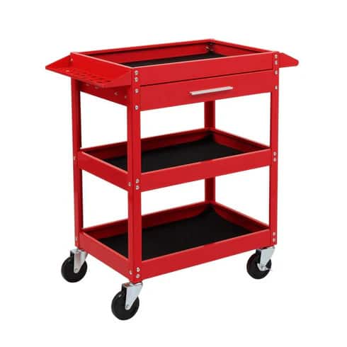 Winado - 3 Tier Rolling Tool Cart with Storage Drawer Service Tool Cart for Repair Shop - Red