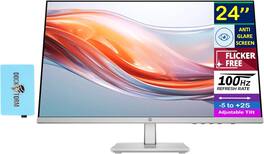 HP - Series 5 24" FHD IPS Monitor with 300 nits Brightness, Flicker Free, Anti-Glare, VGA, HDMI & DKZ Hub - Black/Silver