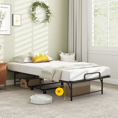 Gymax 75'' x 38'' Folding Bed w/ Mattress Metal Slat Frame & Gel Gymax 75'' x 38'' Folding Bed w/ Mattress Metal Slat Frame & Gel
