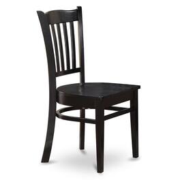 East West Furniture - Groton Dining Chair With Wood Seat In Finish - Black