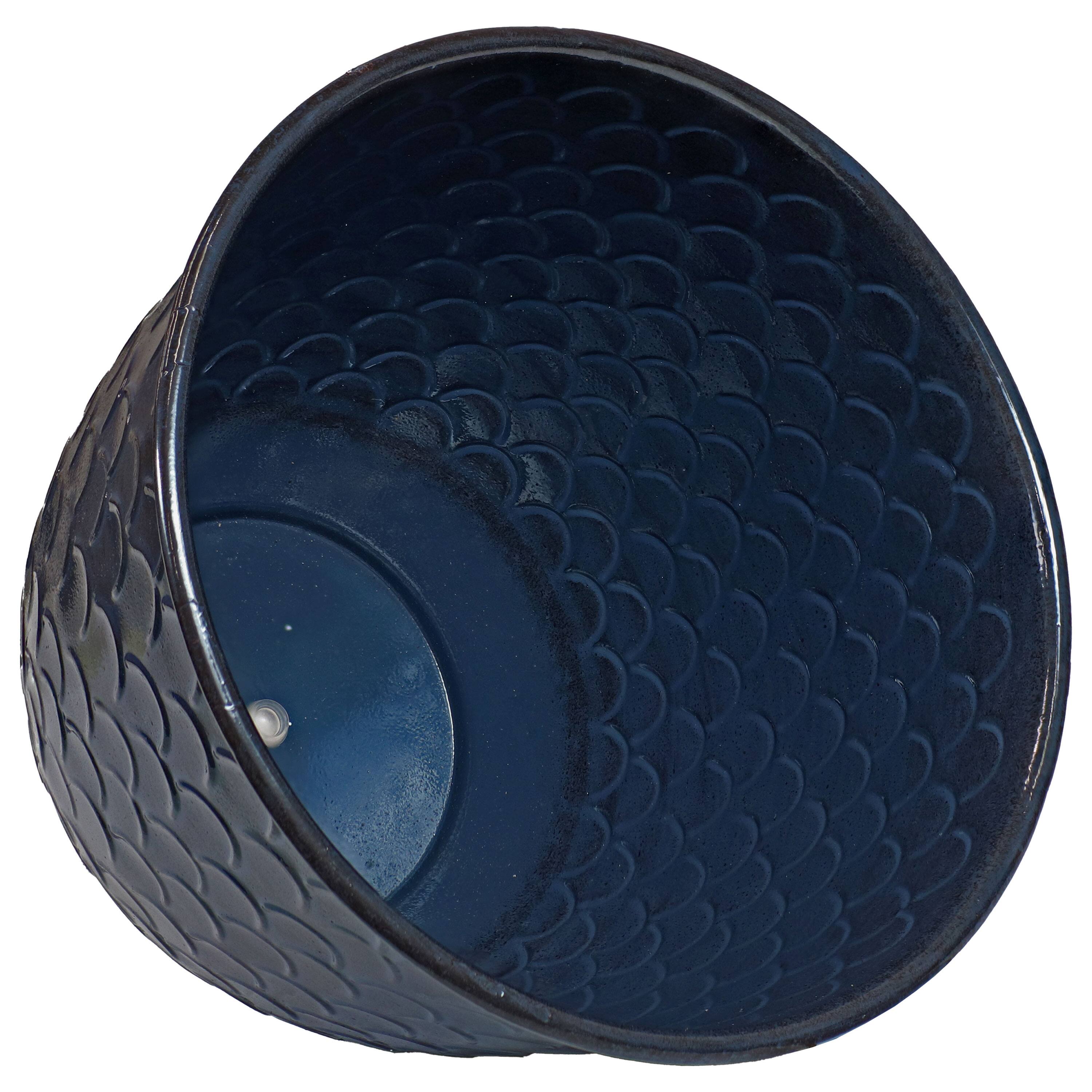 Alt View 4. Sunnydaze - Dinah Metal Planter - 12.5 in - Set of 4 - Navy Glaze.