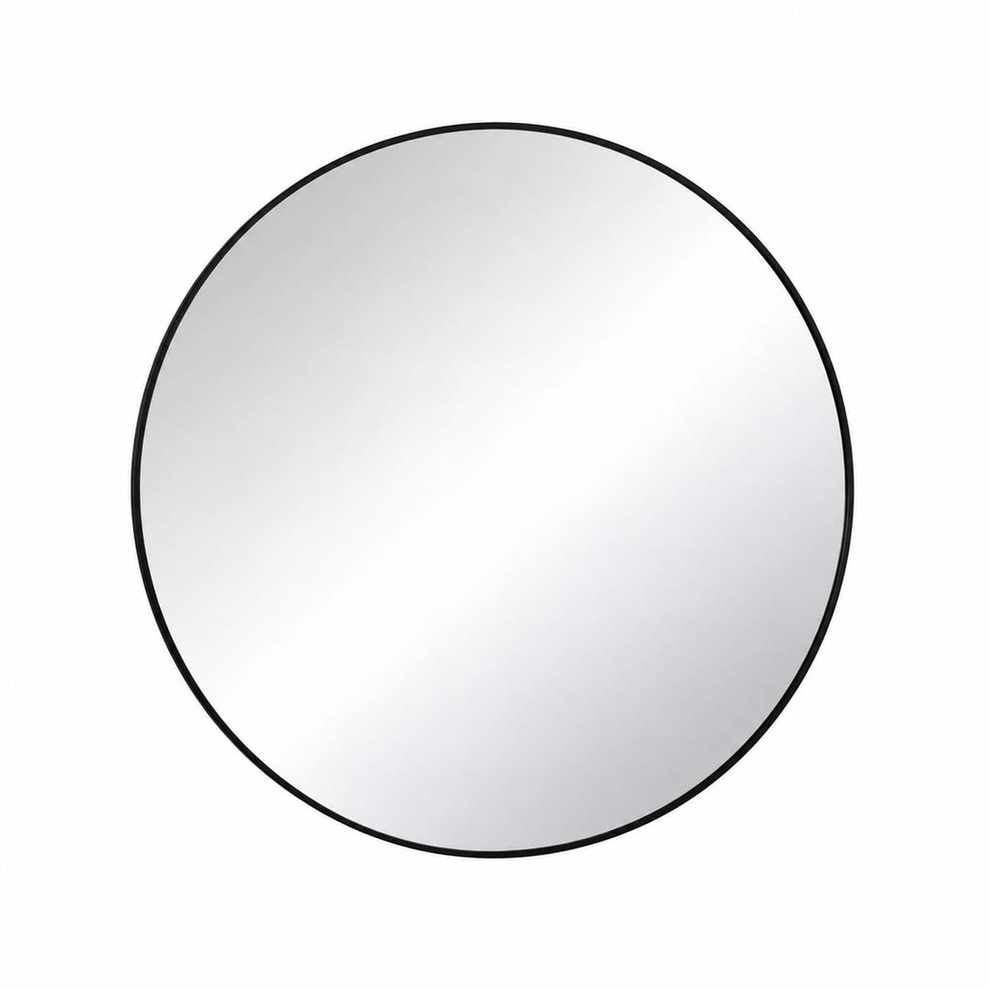 RYHNUYNE - 48 Inch Round Wall Mirror, Metal Frame, Circular Vanity Mirror, Wall Mounted Decor for Bathroom and Bedroom - Black price history on PriceWatchPro