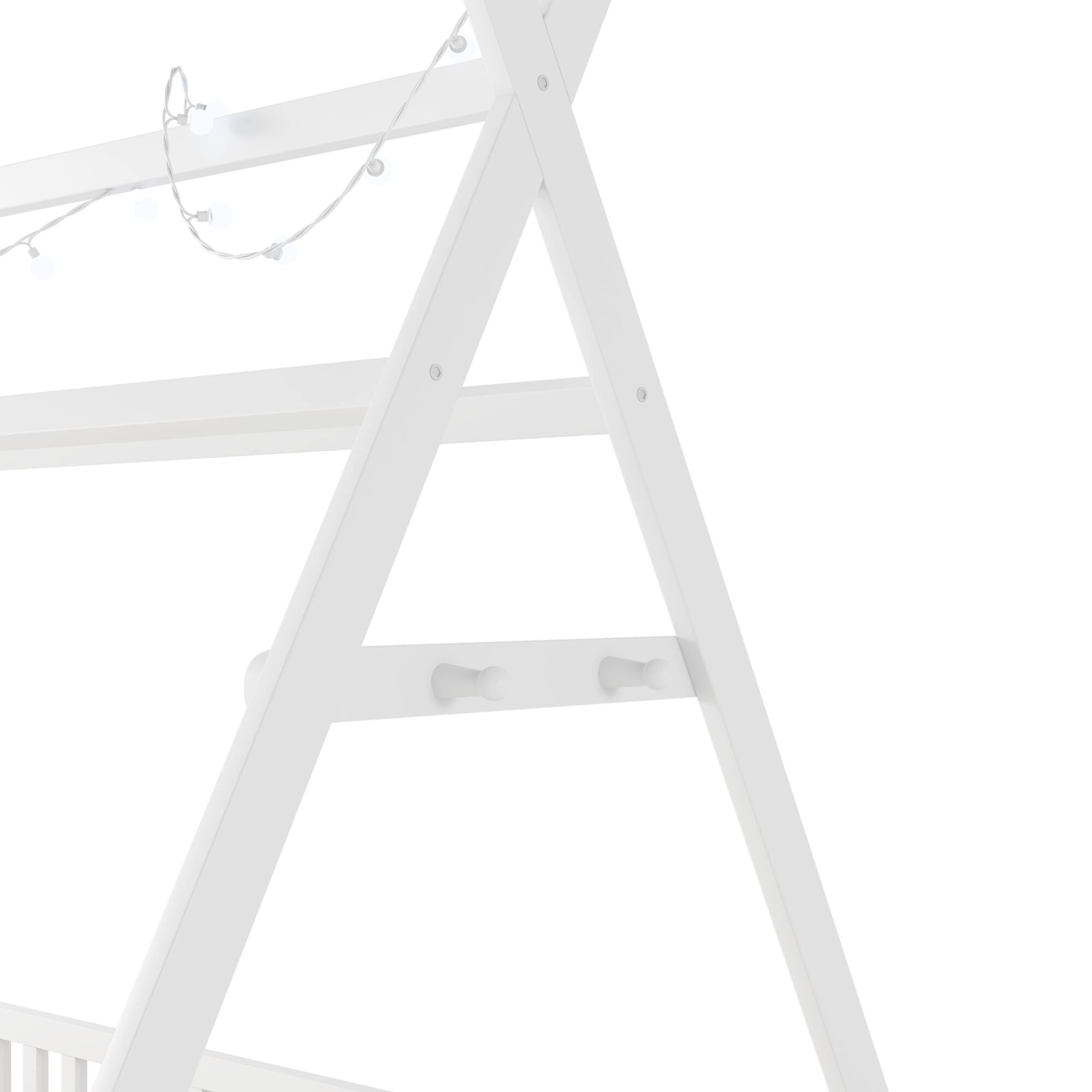 Alt View 10. GOODSILO - Charming Low Profile Twin House Bed with Removable Roof and Safety Fence for Children's Bedroom - White.