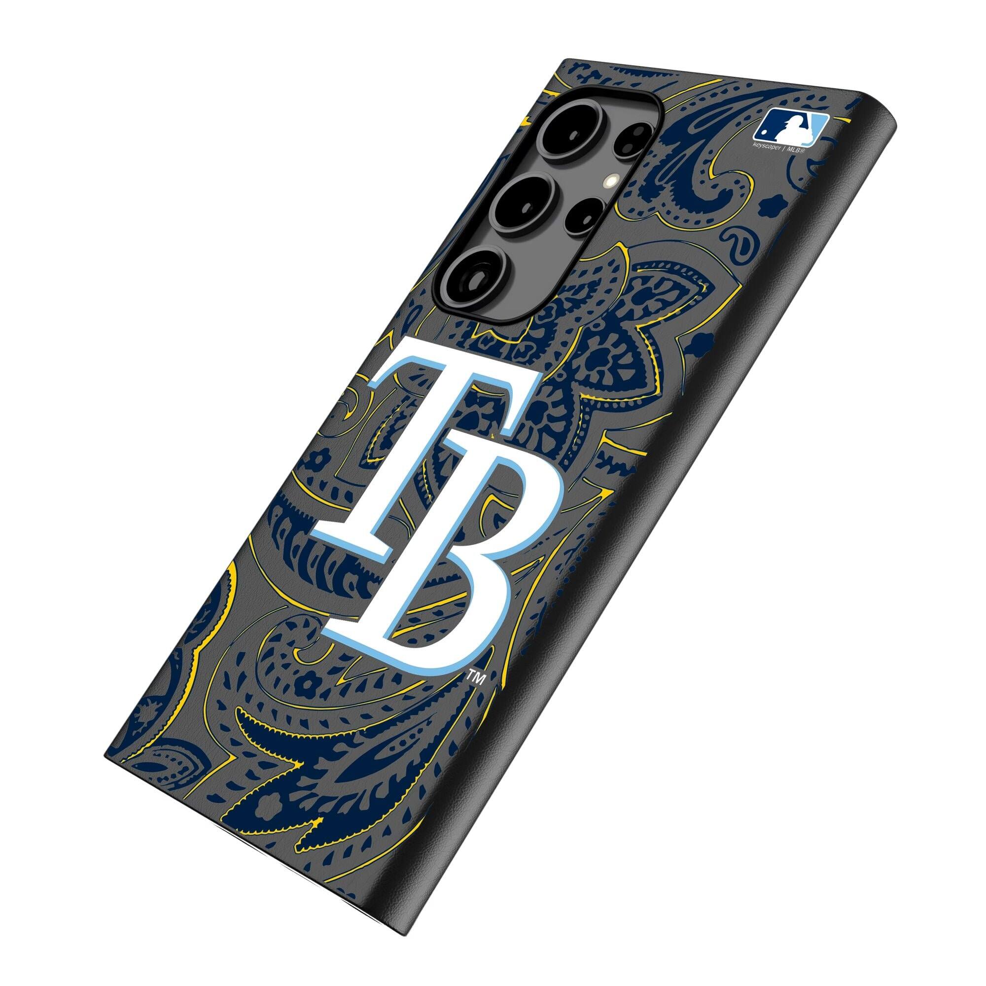 Alt View 1. Keyscaper - Tampa Bay Rays Paisley Galaxy Magnetic Bump Case - S25 - Black.