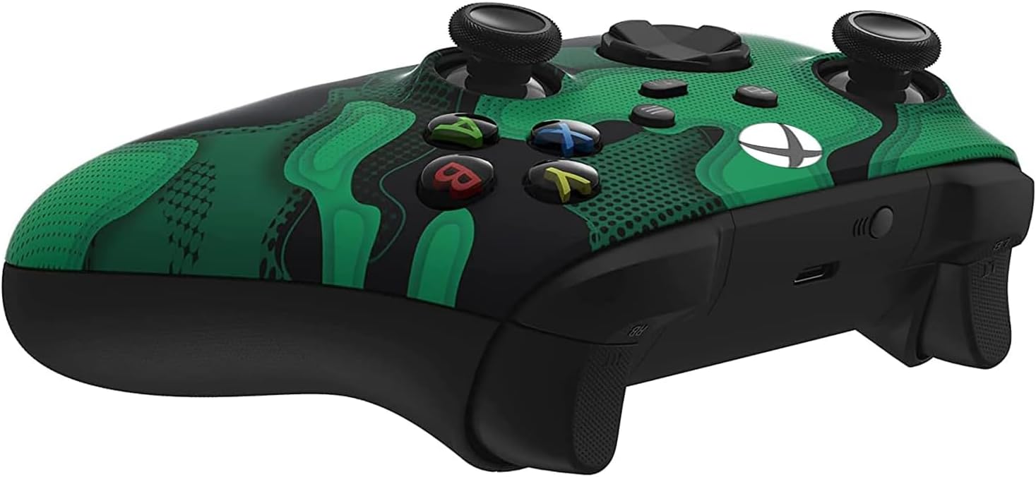 Back. Custom Controllerzz - Custom Wireless Controller for Xbox Series X|S, Xbox One, & PC - Green Camo.