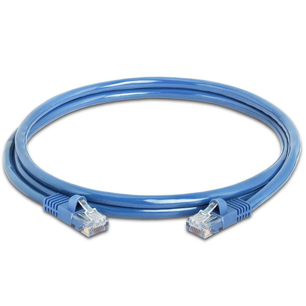 Angle. Cmple.com - Cmple - 20 Pack Cat5e Ethernet Cable 5ft Internet Patch Cord, RJ45, 1 Gigabit Router Cables 350Mhz LAN Wire - Blue - Blue.